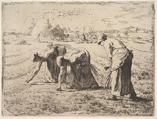 Jean Francois Millet Painting - The Gleaners Etching by Jean Francois Millet