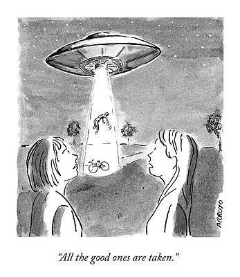 UFO Abduction Under the Stars Drawing