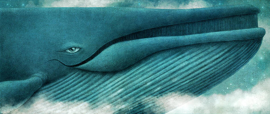Majestic Blue Whale Amidst Clouds Wall Art