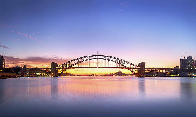 Sydney Wall Art featuring the photograph The Harbour Bridge Glow by Monamifoto