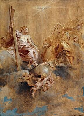Religion Wall Art featuring the painting The Holy Trinity by Peter Paul Rubens