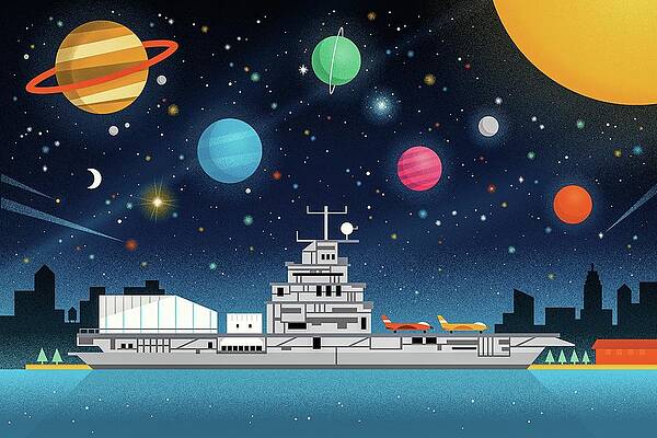 Intrepid Under Celestial Skies Drawing