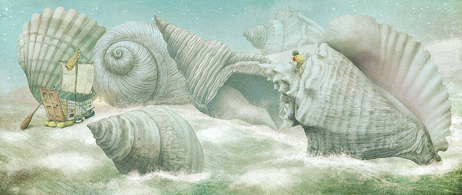 Surreal Seashell Journey Wall Art