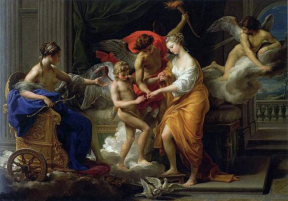 Pompeo Batoni Painting - The Marriage Of Cupid And Psyche by Pompeo Batoni