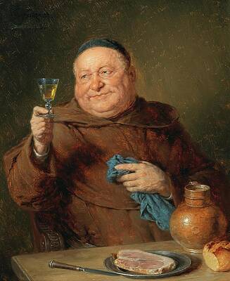Monk Enjoying a Meal Wall Art
