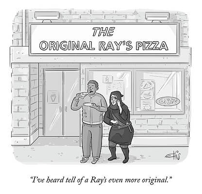 Slice Drawing - The Original Ray's by Ellis Rosen