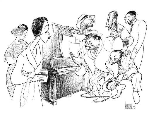 Music Drawing - The Piano Lesson by Al Hirschfeld