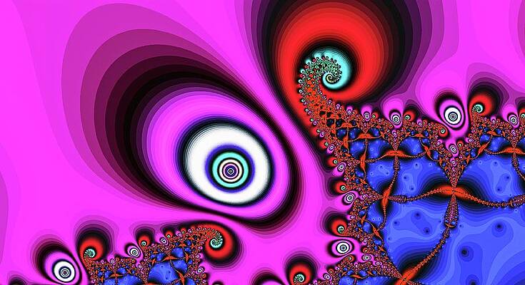 Vibrant Wall Art featuring the digital art The Pink Eye Of The Magician by Don Northup