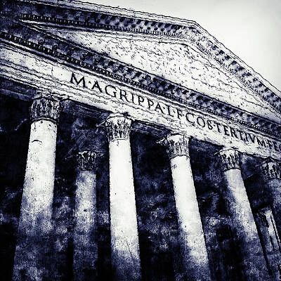 Historical Painting - The Roman Pantheon - 05 by AM FineArtPrints