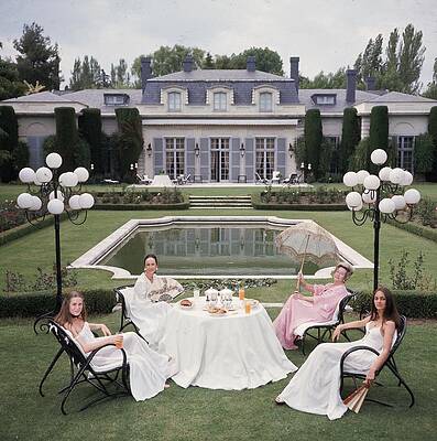 Elegant Garden Luncheon by the Estate Wall Art