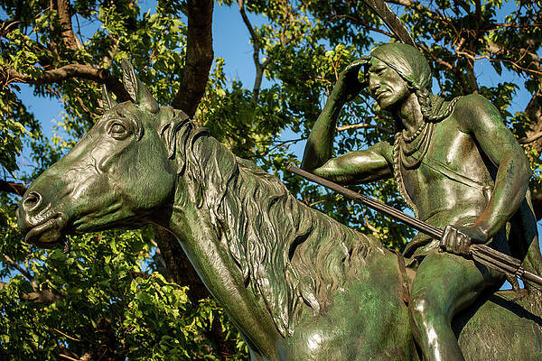Missouri Wall Art featuring the photograph The Scout Statue II by Jeff Phillippi
