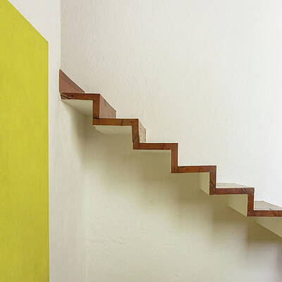 Geometric Wooden Staircase Wall Art