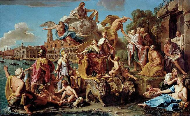 Pompeo Batoni Painting - The Triumph Of Venice by Pompeo Batoni
