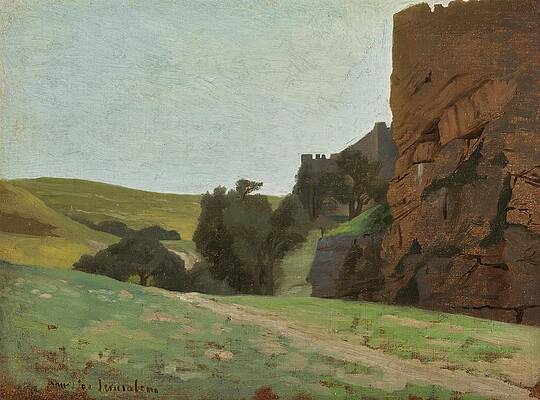 Castle Beyond the Cliffs Painting