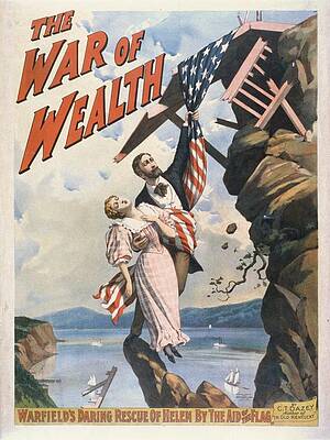 Strobridge And Co Lith Painting - The War Of Wealth by Strobridge And Co. Lith.