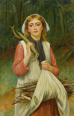 Gaze Painting - The Young Faggot-gatherer by Charles Sillem Lidderdale