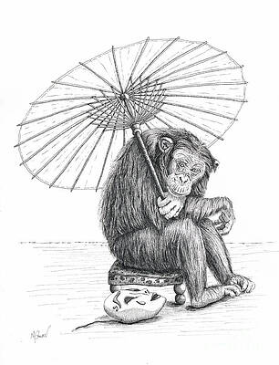 Wall Art featuring the drawing Unmasked by Marie Stone-van Vuuren