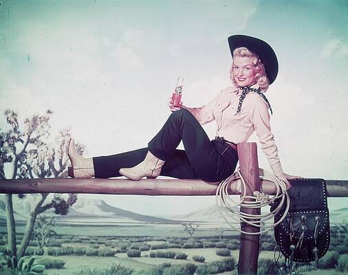 Cowgirl Relaxing on a Ranch Fence Wall Art