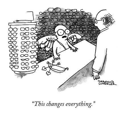 Cupid at an Eyeglass Shop Wall Art