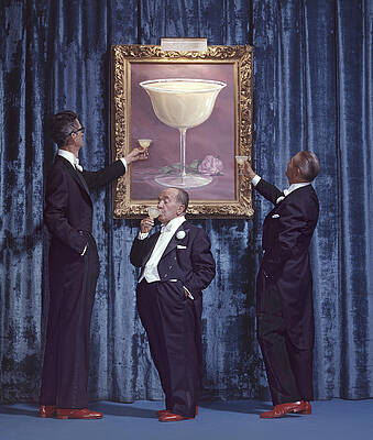 Men Admiring Giant Cocktail Wall Art