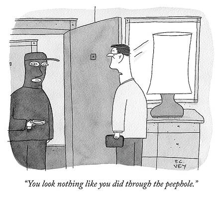 Hood Drawing - Through The Peephole by Peter C Vey