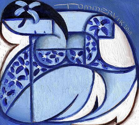 Paradise Painting - Hawaiian Lady In Blue by Tommervik