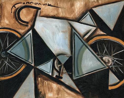 Geometric Wall Art featuring the painting Tommervik Geometric Ten Speed Bike Art Print by Tommervik