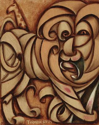 Animal Painting - Lion Eating Zebra Wall Art Print by Tommervik