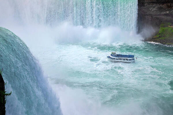 Boat Wall Art featuring the digital art Tour Boat, Niagara Falls, New York by Claudia Uripos