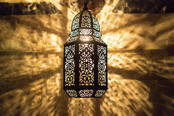 Lamp Wall Art featuring the digital art Traditional Lamp, Marrakech, Morocco by Lorenz Berna