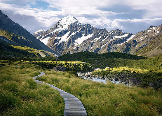 Mountain Path to Snowy Peaks Wall Art