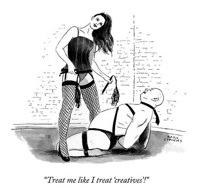 Dominatrix and Submissive Interaction Drawing