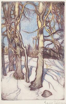 Eero Jarnefelt Painting - Trees In Winter by Eero Jarnefelt