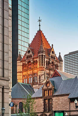 Wall Art featuring the digital art Trinity Church, Boston, Ma by Laura Zeid