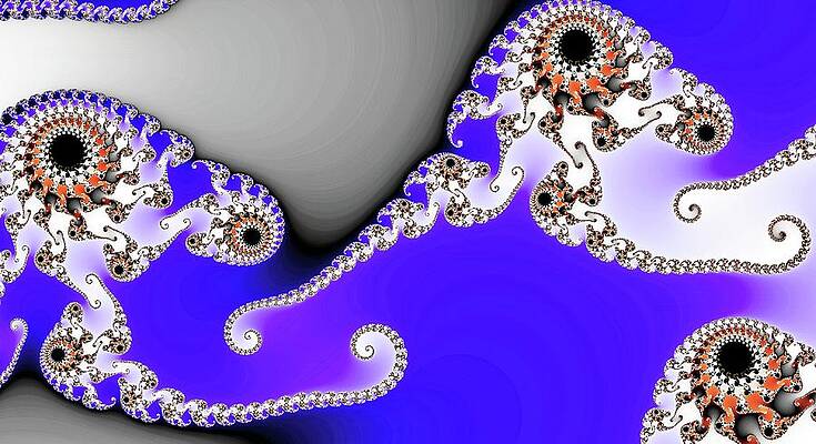 Textured Wall Art featuring the photograph Triple Eye Spiral Fractal Blue by Don Northup