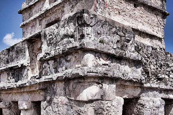 Mexico Wall Art featuring the photograph Tulum Mayan Ruins Mexico - Temple Of The Frescoes by Tatiana Travelways