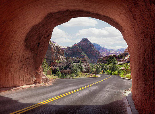 Wall Art featuring the photograph Tunnel, Zion National Park by Ed Freeman