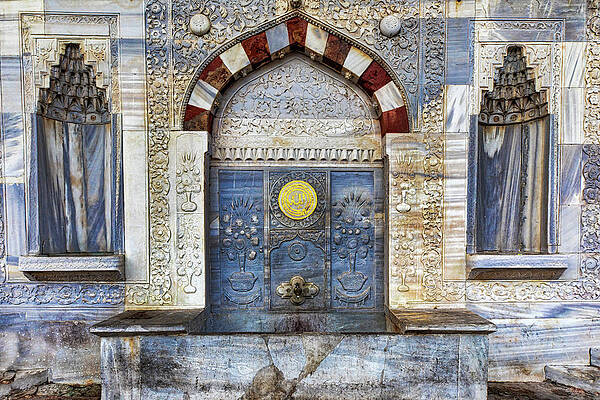 Fountain Wall Art featuring the digital art Turkey, Istanbul, Fountain Sultan Ahmed IIi by Claudia Uripos