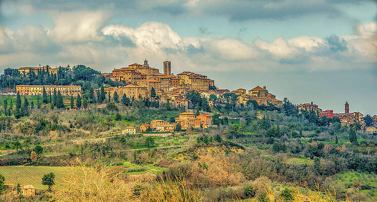 Spring Photograph - Tuscan Hill Town by Marcy Wielfaert