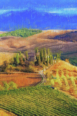 Landscape Painting - Tuscany Vineyards - 14 by AM FineArtPrints
