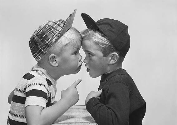 Two Boys in a Standoff Wall Art