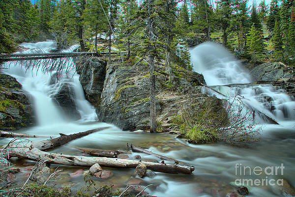 Wall Art featuring the photograph Two Medicine Twin Falls by Adam Jewell