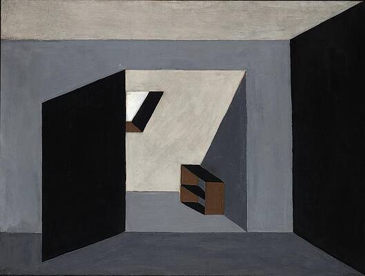 Monochrome Wall Art featuring the painting Two Rooms by Laszlo Peri
