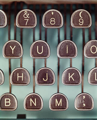 Vintage Typewriter Key Close-Up Wall Art