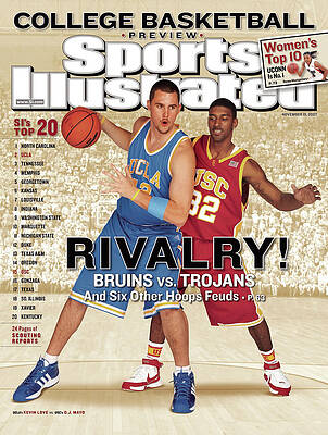 Emotion Wall Art featuring the photograph Ucla Kevin Love And Usc O.j. Mayo, 2007 College Basketball Sports Illustrated Cover by Sports Illustrated