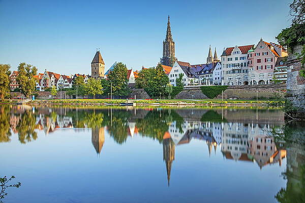 Architecture Digital Art - Ulm Minster & Danube, Germany by Reinhard Schmid