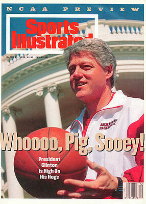 President Clinton with Basketball Photograph