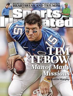 Tim Tebow in Action on Magazine Cover Wall Art