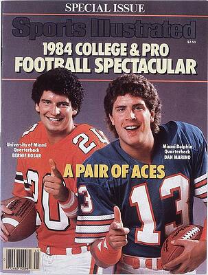 Bernie Kosar and Dan Marino on Sports Illustrated Photograph