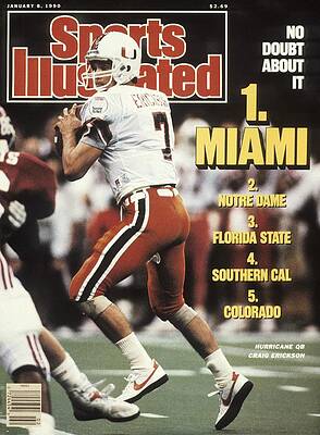 Miami Quarterback in Action Photograph